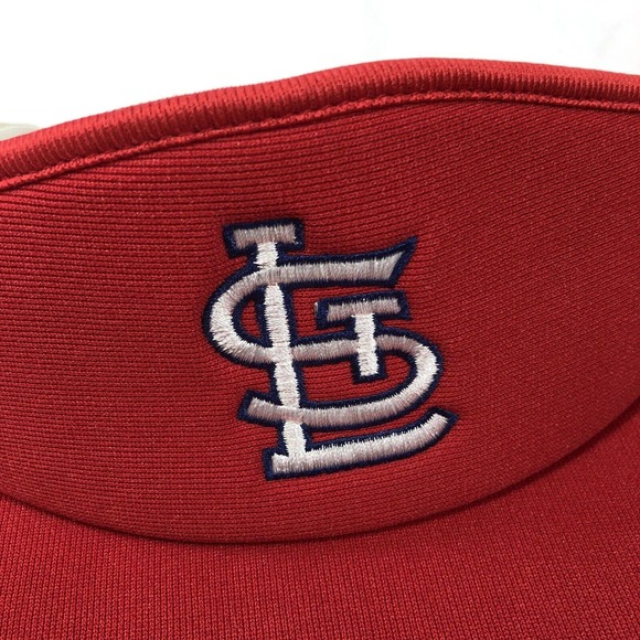VINTAGE ST LOUIS CARDINALS TWINS ENTERPRISE VISOR HAT CAP RED STRETCH BACK OSFM - Picture 4 of 9